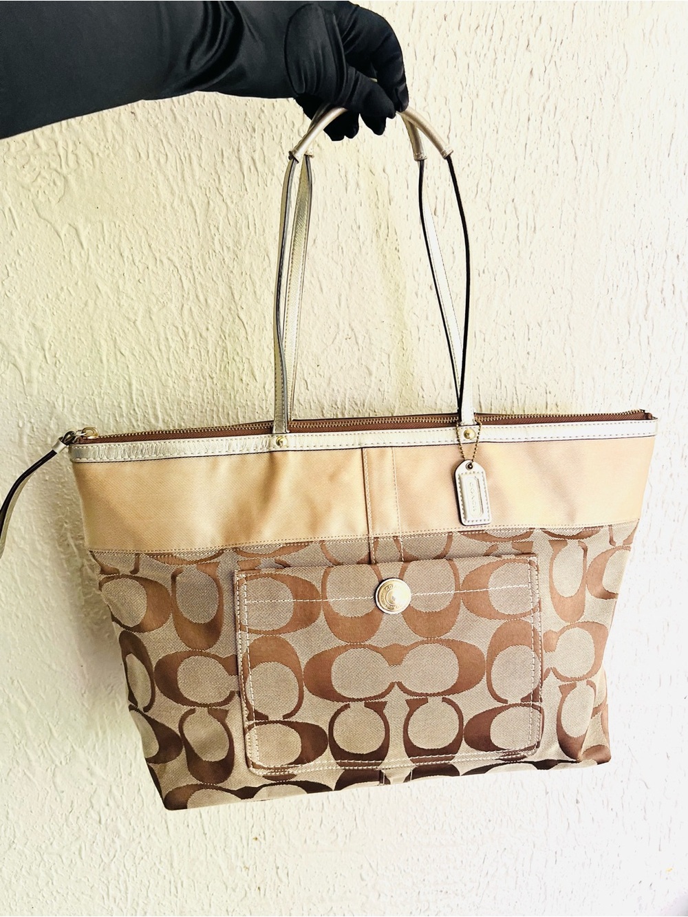 Coach Signature Stripe Tote